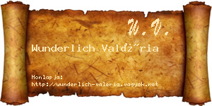 Wunderlich Valéria névjegykártya